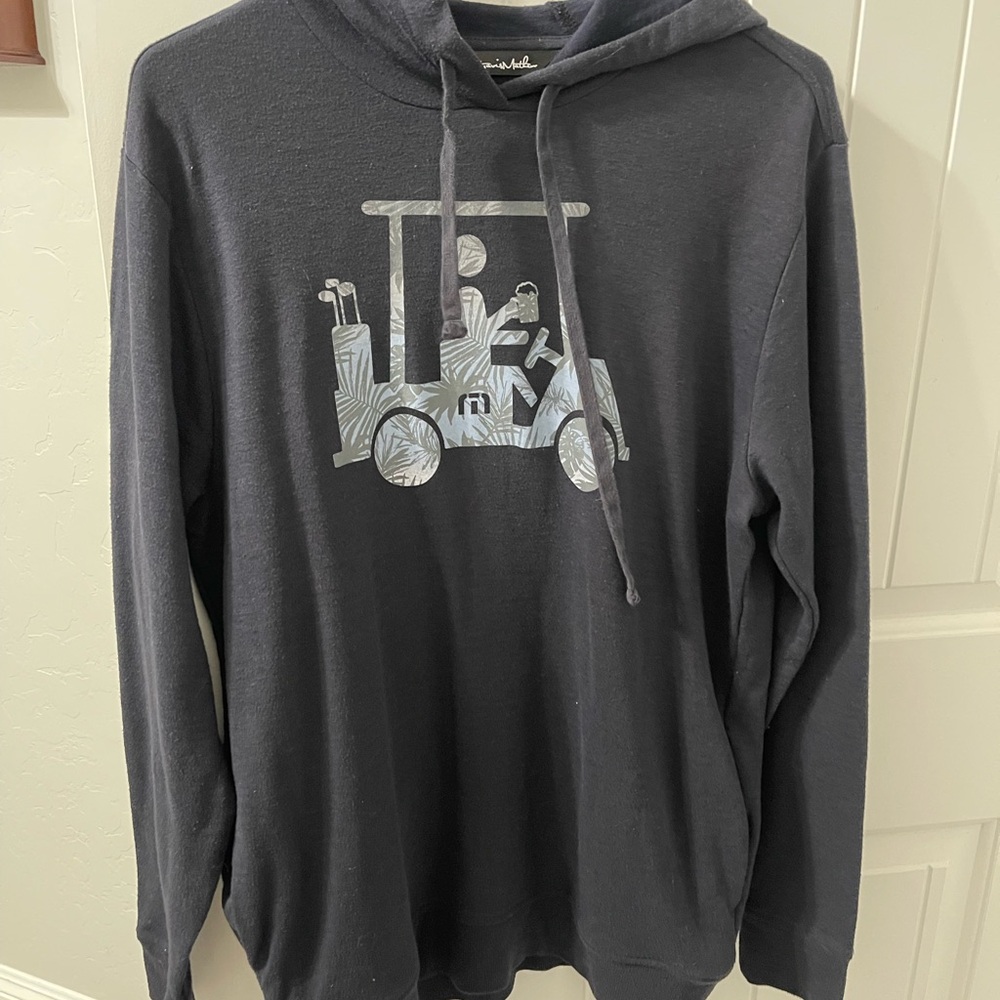 Travis Mathew Charcoal Hoodie with Golf Cart Graphic